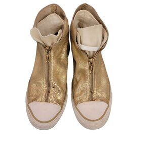 Converse All Star CTAS Shroud Gold Metallic High-Top Sneakers With Zipper Closur